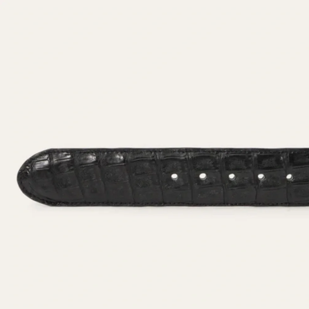 Stetson Caiman Crocodile Exotic Leather Western Tab Belt Black Classic Size 34